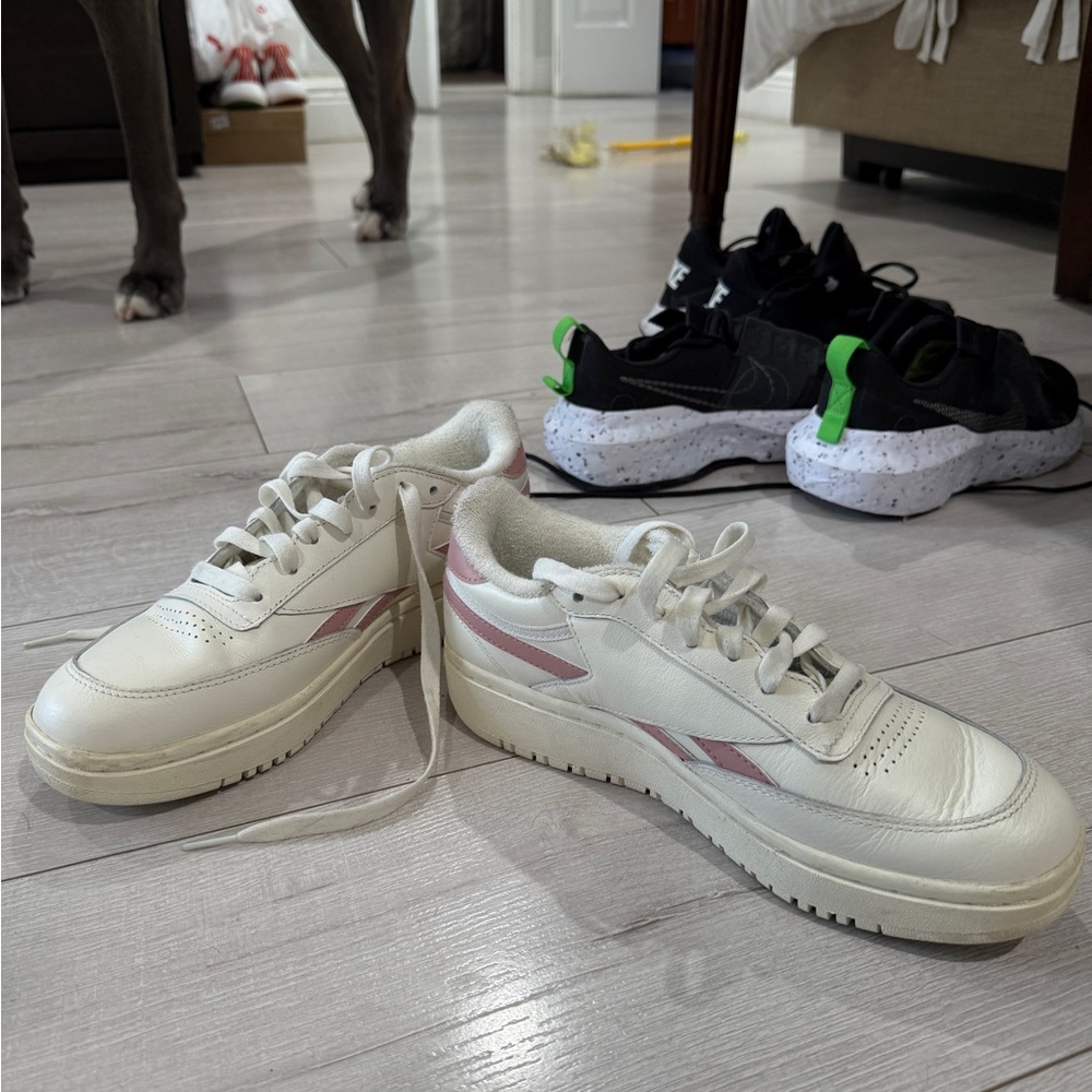 Reebok Cream and Pink Casual Sneakers